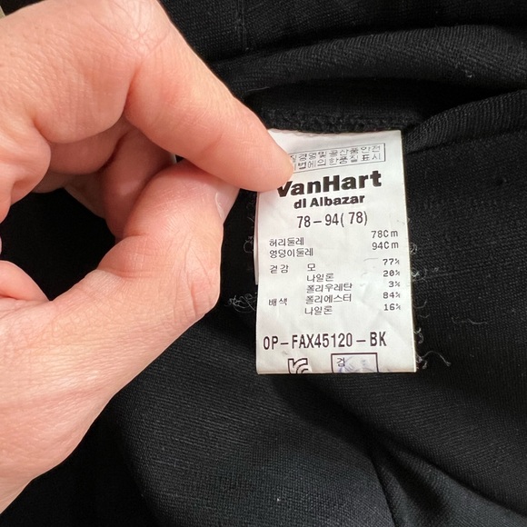 VanHart di Albazar Black Pants Wool 77% - Picture 2 of 8